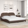vidaXL Cama Viana com colch&atilde;o 180x200 cm couro artificial castanho
