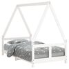 vidaXL Estrutura de cama infantil 80x160 cm pinho maci&ccedil;o branco