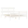 vidaXL Estrutura de cama com cabeceira 160x200 cm madeira maci&ccedil;a