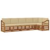 vidaXL Conjunto de Sof&aacute; Sectional com almofada 6 pcs Natural e Bege