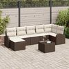 vidaXL Conjunto de Sofá de Jardim 8 pcs Castanho Rattan Sintético
