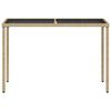 vidaXL Mesa de jardim com tampo de vidro 115x54x74 cm vime PE bege