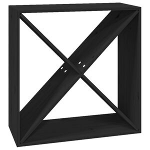 vidaXL Garrafeira 62x25x62 cm madeira de pinho maci&ccedil;a preto