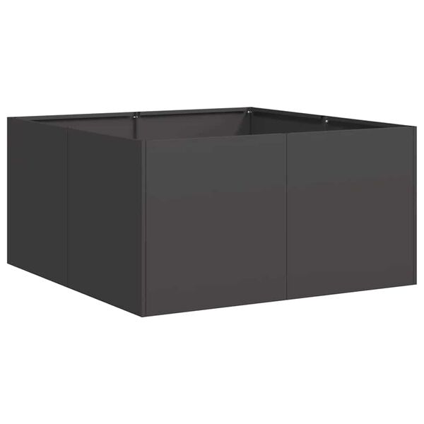 vidaXL Vaso floreira 80x80x40 cm a&ccedil;o laminado a frio preto