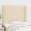 vidaXL Cabeceira de cama c/ abas tecido 93x16x118/128 cm creme