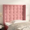 vidaXL Cabeceira de cama c/ abas veludo 93x16x118/128 cm rosa