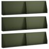 vidaXL Muro de Conten&ccedil;&atilde;o 6 unid. 80 x 12 x 50 cm A&ccedil;o Verde-Azeitona