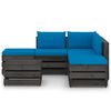 vidaXL 6 pcs conj. lounge jardim + almofad&otilde;es madeira impreg. cinzento