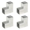 vidaXL Bases para poste em forma L 4 pcs 101x101 mm metal galvanizado