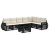 vidaXL Conjunto de Sof&aacute; de Jardim 8 unid. Preto e Branco Creme vime PE