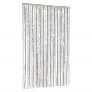 vidaXL Cortina anti-insetos 118x220 cm chenille cinzento-claro/branco