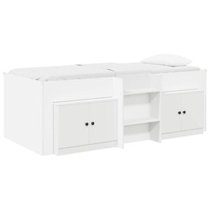vidaXL Cama Loft com Arm&aacute;rio 3 unid. Branco Derivados de Madeira