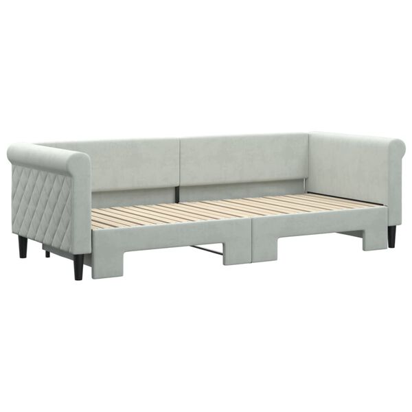 vidaXL Sofá-cama com gavetão 80x200 cm veludo cinzento-claro