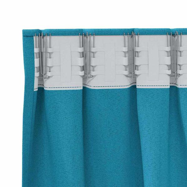 vidaXL Cortinas Blackout com Argolas 2 pcs Turquesa 225 x 140 cm