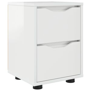 vidaXL Mesa-de-cabeceira Branco Brilhante 30,5 x 30 x 43 cm