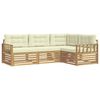 vidaXL Conjunto de Sof&aacute;s para Exterior 5 unid. Branco e Creme