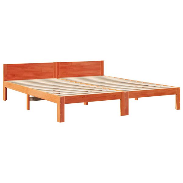 vidaXL Cama sem colch&atilde;o 160x200 cm madeira pinho maci&ccedil;o castanho-mel