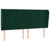 vidaXL Cabeceira cama c/ abas veludo 183x23x118/128 cm verde-escuro