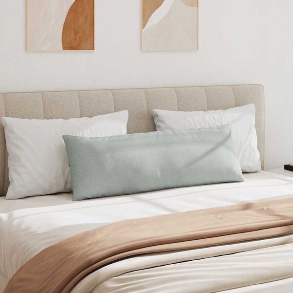 vidaXL Travesseiros de Sofá 2 pcs Cinzento-claro 120 x 40 cm