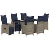 vidaXL Conjunto de Mesa e Cadeiras 7 pcs Cinzeto Rattan de PE