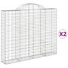 vidaXL Cestos gabi&atilde;o arqueados 2pcs 200x30x160/180cm ferro galvanizado