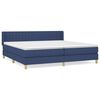 vidaXL Cama com molas/colch&atilde;o 200x200 cm tecido azul