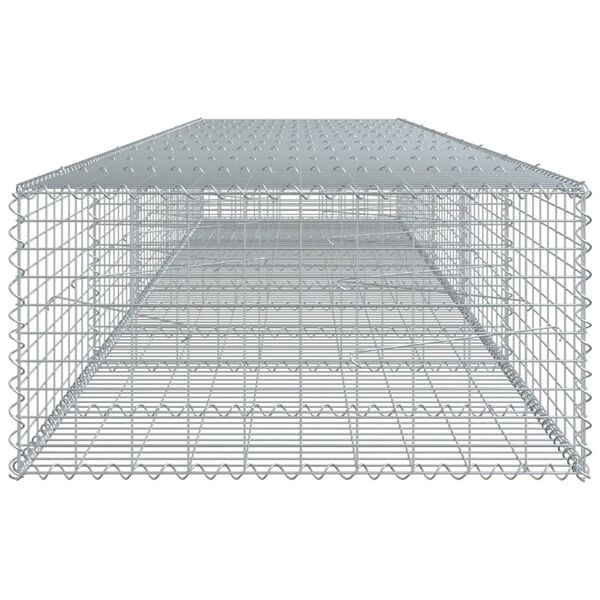 vidaXL Cesto gabi&atilde;o com cobertura 500x100x50 cm ferro galvanizado