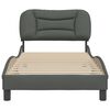 vidaXL Estrutura de cama sem colchão Hvar 90x190 cm tecido cinzento-escuro
