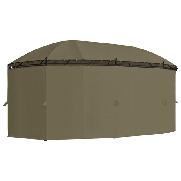 vidaXL Gazebo c/ cortinas 520x349x255 cm 180 g/m² cinzento-acastanhado