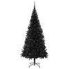 vidaXL &Aacute;rvore de Natal com 300 LEDs com suporte Preto 210 cm PVC
