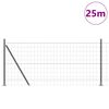 vidaXL Cerca com Poste Cinzeto 1 x 25 m A&ccedil;o e PVC