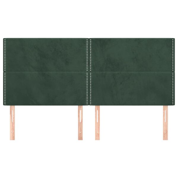 vidaXL Cabeceira Verde Escuro 160x5x118/128 cm Veludo
