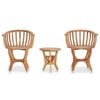 vidaXL 3 pcs conjunto bistrô de jardim madeira de teca maciça