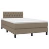 vidaXL Cama box spring colch&atilde;o/LED 120x190cm tecido cinza-acastanhado