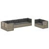 vidaXL 8 pcs conjunto lounge de jardim c/ almofad&otilde;es vime PE cinzento