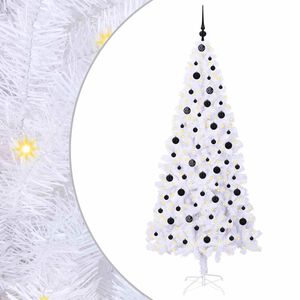 vidaXL &Aacute;rvore de Natal Artificial com 300 LEDs Branco 210 cm PVC e A&ccedil;o