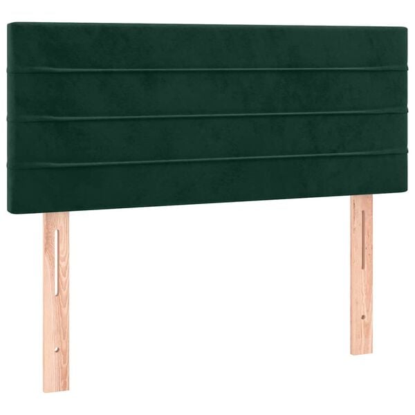 vidaXL Cabeceira de cama veludo 80x5x78/88 cm verde-escuro