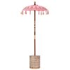 vidaXL Parasol Balin&ecirc;s com Base Rosa 95 x 95 x 260 cm