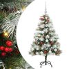 vidaXL &Aacute;rvore de Natal Artificial Verde e branco 120 cm