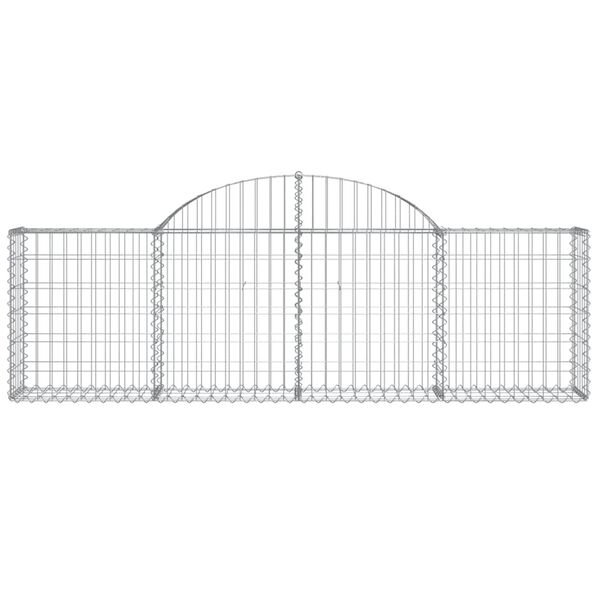 vidaXL Cestos gabi&atilde;o arqueados 25pcs 200x30x60/80 cm ferro galvanizado