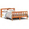 vidaXL Estrutura cama c/ cabeceira 135x190cm pinho maci&ccedil;o castanho-mel