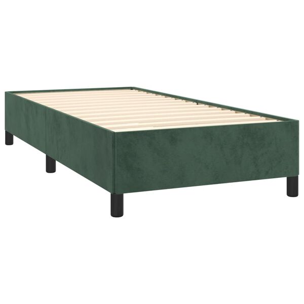 vidaXL Estrutura de cama sem colchão 90x190 cm veludo verde-escuro