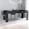 vidaXL Mesa de jantar 180x90x76 cm contraplacado preto brilhante