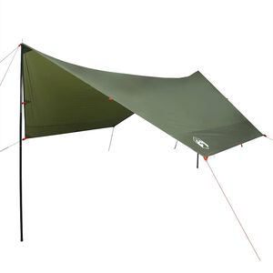 vidaXL Lona de campismo 438x376x212 cm imperme&aacute;vel verde azeitona