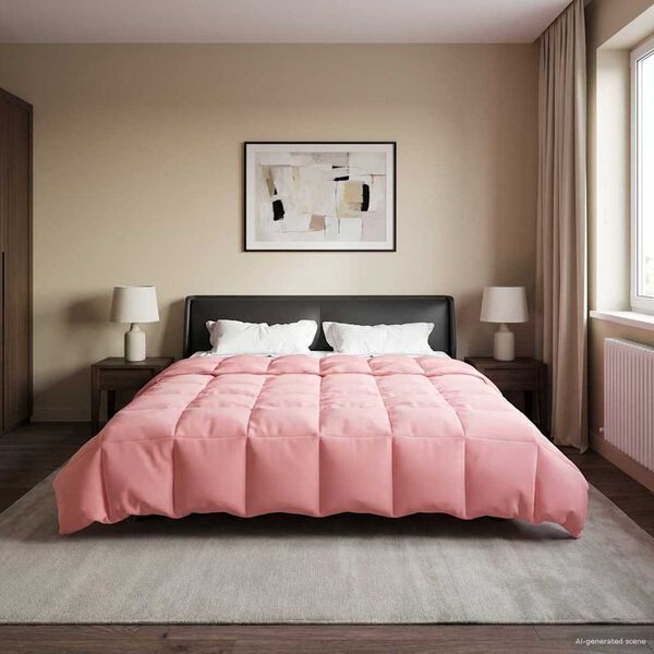 vidaXL Edredom de Ver&atilde;o Simples Rosa 200 x 220 cm Microfibra