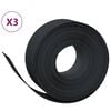 vidaXL Bordas de jardim 3 pcs 10 m 20 cm polietileno preto