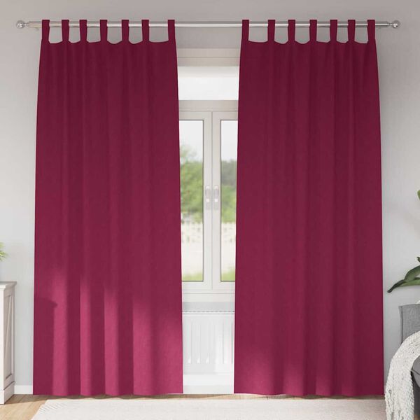vidaXL Cortinas Blackout com Argolas 2 pcs Vinho Vermelho 225 x 140 cm