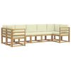 vidaXL Conjunto de Sof&aacute;s para Exterior 7 unid. Branco e Creme