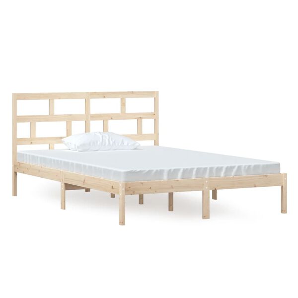 vidaXL Estrutura de cama 140x200 cm pinho maciço