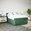 vidaXL Cama com molas/colch&atilde;o 140x200 cm veludo verde-escuro